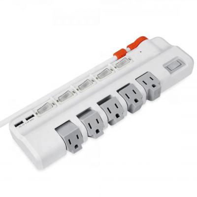 China American Residential 5-Outlet and 2USB High Quality Outlet / Multi-Purpose Power Strip for sale