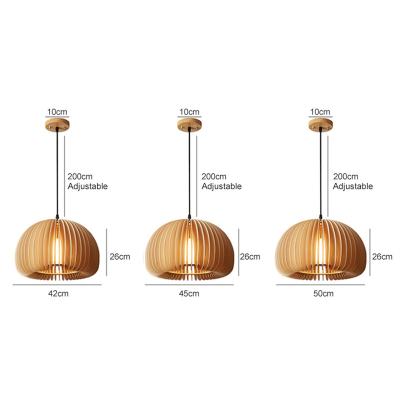 China Modern Decoration Indoor Lighting Restaurant Dinning Room Long Bars Decorative Pendant Light Wooden Chandelier Vintage Adjustable Lighting Wood Pendant Light for sale