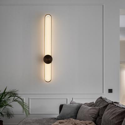 China Modern Decoration Indoor Lighting Nordic Led Wall Lamp Long Wall Sconce for Bedroom Living Room Surface Mounted Background Room Decor Led Wall Light for sale