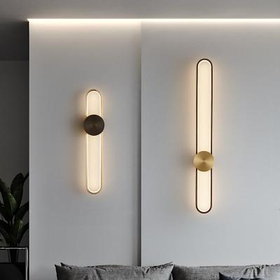 China Modern Decoration Indoor Lighting Nordic European Copper Wall Lighting Bedroom Bedside Simple Wall Led Light Indoor Hotel Living Room Modern Wall Lamps for sale