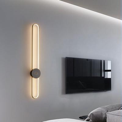 China Modern Decoration Indoor Lighting Simple Design Rectangular Copper Brass Wall Lamps Bedroom Hotel Simplicity Decorative Wall Light Modern Led Wall Light for sale