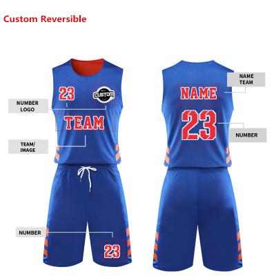 China Reversible Malaysia Double Face Print Sublimation Basketball Uniform Set Wholesale Antibacterial Basketball Tank Top for sale