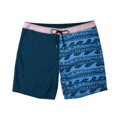 China Newest Plus Size Style Waves Pattern Custom Made Breathable Mens Quick Dry Swim Trunks Beach Shorts for sale