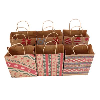 China Recyclable Custom Printed Brown Kraft Paper Shopping Bag With Handles for sale