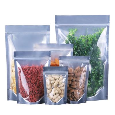 China Custom Moisture Proof Smell Proof Bags Front Zipper Lock Pouch Clear Stand Up Sealable Plastic Packaging Bag For Snacks Medicine Dried Fruits for sale