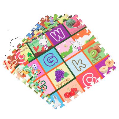 China Crawling Floor Mat De Bebe Kids Play Mat de Mat Karpet Puzle Custom Eva de Toy Aji Playmat Kids Interlocking Foam Educational Baby for sale