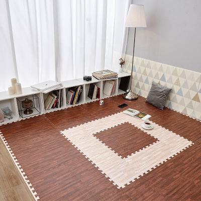 China EVA Foam Flooring Aji Pisos De Goma Colchoneta Tappeto Tatami Environmental Cushion Friendlyerial Wood Grain Home Floor Play Mats for sale