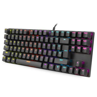 China Hot Selling 87 Keys RGB Metal+ABS Gaming Keyboardo Mini Custom Multi-Language Mechanical PC RGB Mechanical Keyboards Custom Logo for sale