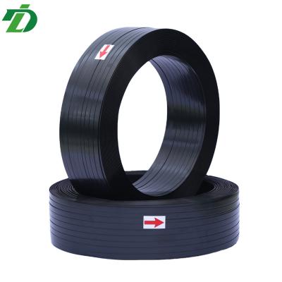 China Wrapping Machine Manufacturer Directly Supplied Black Special Plastic Steel Strap PET Wrapping Band Binding Strapping for sale