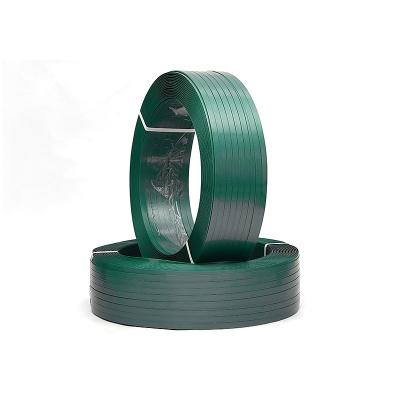 China Eco - Friendly Dark Green PET Strapping Band Roll PET Straps For Packing for sale