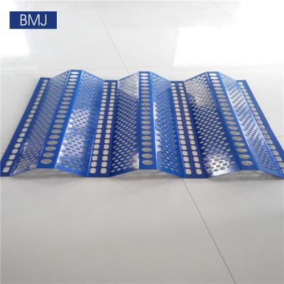 China Blue Double Crests Punch Wind Break Net /Dust Control Perforated Sheet For Building Materials for sale