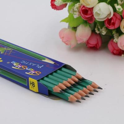 China Lead 7Inch PASS EN71/AST HB A Environmental Friendly Sour Green Plastic Pencils Without Eraser for sale