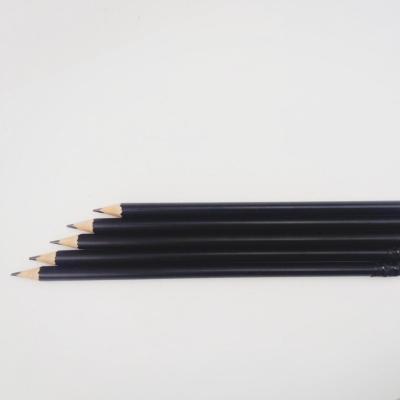 China Sour Lead Triangular Pure Black Rubber Plastic Pencil for sale