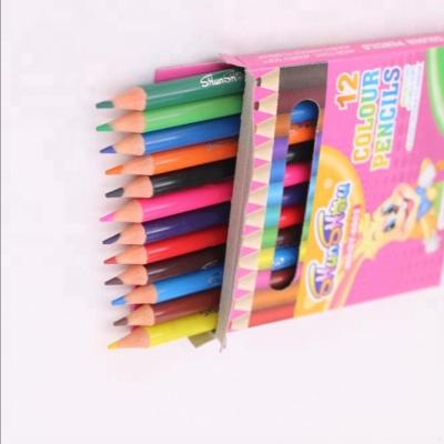 China Drawing Writing Mini 3.5 Inch 12 Color Plastic Pencil for sale