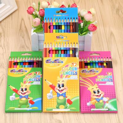 China Drawing Writing Student Drawing Pencils Set Environmental Friendly School Office Plastic Pencil 12 Colors for sale