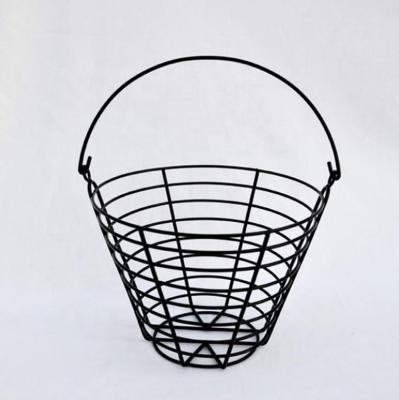 China Stackable and additional goods. Golf Ball Metal Chain Basket Golf Ball Container With Handle for sale