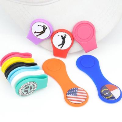 China Attach to your pocket brim belt clothes custom gift silicone golf hat clip ball marker holder with strong magnetic for sale