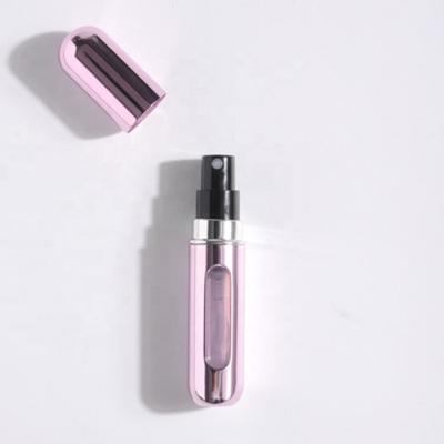 China Mini Pocket Personal Care 3ml 5ml Refillable Spray Perfume Atomizer Spray Bottles Aluminum Glass Spray for sale