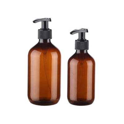 China Skin Care Cream 300ml 500ml Shampoo PET Lotion Bottle Container Packaging Dark Brown Plastic Jar For Air Freshener Products Pet Bottle for sale