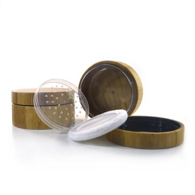 China Handmade hot sale bamboo cosmetic jar bamboo powder loose box for sale