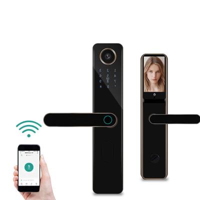 China Anti-theft Tuya WiFi Control Smart Lock Hotel Apartment Code Password Lock Peephole Camera Fingerprint Doorbell Lock FS-898PHTY for sale