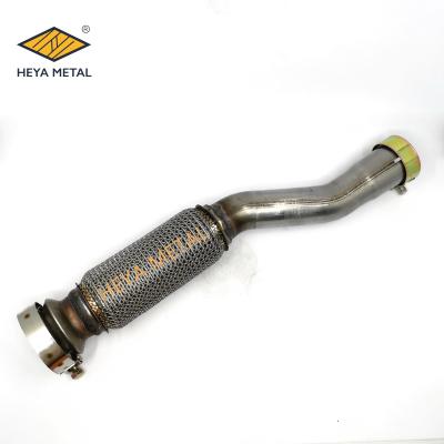 China Automotive Exhaust System 2.5 Inch 304 SS Exhaust System Flexible Pipe Car Exhaust Pipes Parts With Nipples for sale