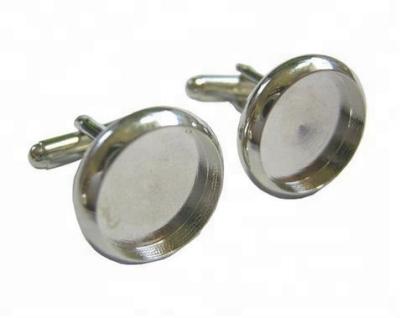 China Wholesale Stainless Steel Bezel Cufflink Customer Blank Cuff Link for sale