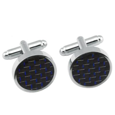 China High Quality Good Quality Men's Link Cuff Ring Jewelry Fashion Carbon Fiber Black Cufflinks Accessories for sale