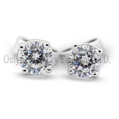 China Hot Sale Series Classic Jewelry 6MM Lady Earring Stud Morsainite Stone Earrings Stud Quality CZ 925 Sterling Silver Earring Stud For Girls for sale