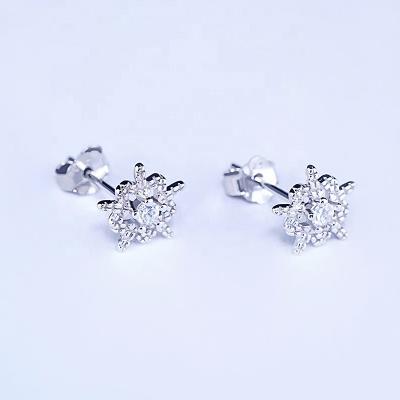 China Small cute simple flower design pure silver stud earring wedding fashion S925 silver jewelry set clip on earrings studs for women for sale