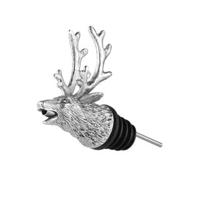 China OEM Factory Price Best Wine Pourer Custom Animal Plating Deer Disposable Large Quantity With Head Bottle Cap ZY-327 for sale