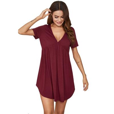 China Factory direct QUICK DRY women's sleep clothes summer short sleeve nightgown sleep dress night out wholesale dresses for woman for sale