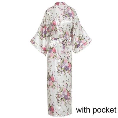 China Wholesale QUICK DRY Floral Bridal Long Robes Bridesmaid Gifts Women Wedding Bride Bridesmaid Polyester Long Robes Kimono for sale