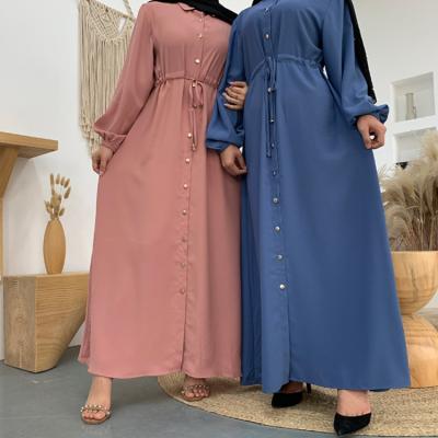 China Plain Modern Elegant Women's Muslim Abaya Long Sleeves Dresses S-2XL for sale