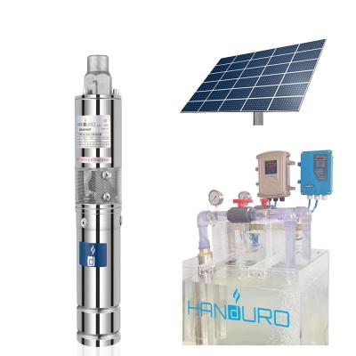 China Family Home 24V/48V DC Well Pump With Controller Solar Power Water Pump Solar Submersible Pump for sale