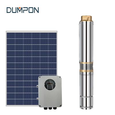 China Mains Power 1.0 Hp 30 Meter China Farm Ranch DC Impeller Irrigation Water Pump Solar Powered Submersible System Kit With Head For Deep Well for sale