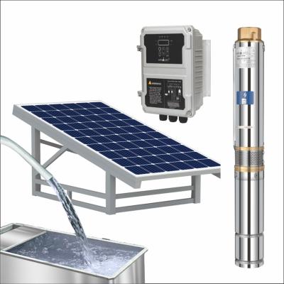 China Deep Mains Energy 4LPS Solar Well Pump DC AC Water Pump Hybrid Solar Borehole Water Pump for sale