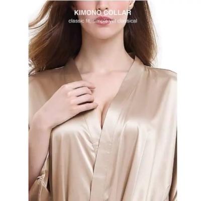 China Ropa de noche 100%, cuello en v de la seda de mora de la primavera 22 pijamas de seda de Momme en venta