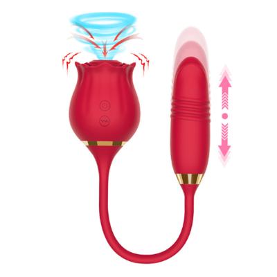 China Rose Vibrator Vagina Clitoris Stimulator Sucker Nipple Sucking Shaped Vibrator Vibrating Rose Toys For Women for sale