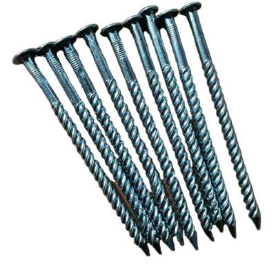 China Flat Concrete Twisted Spiral Spike Cement Nails For Roofing Construction for sale