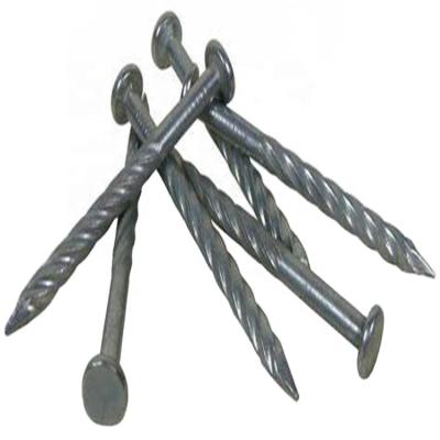 China Spiral Spike Nails Common Concrete Pan Flat Twisted Head Zinc Coated Nails for sale