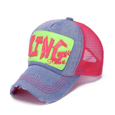 China Custom Wholesale 5 JOINT Panel Gorras Logo Hat Embroidery Mesh Trucker Hats for sale