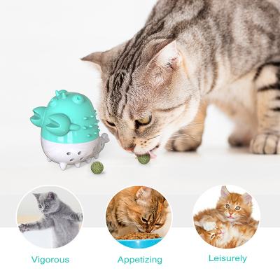 China New Viable Funny Cat Mint Games Pet Interac Leaking Food Maker and Funny Feeding Toys for Cats t Slow Food Shake Leaky Ball for sale