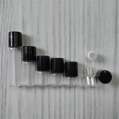 China Personal Care 1ml 2ml 3ml 5ml Amber Clear Glass Roll On Bottle With Glass Roller And Black Plastic Cap for sale