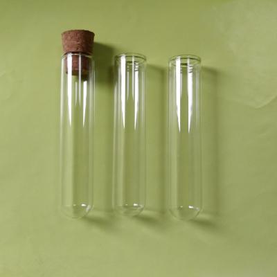 China CANDY Hot Sale 50ml 25x150mm Glass Tube With Cork For Candy Packing for sale