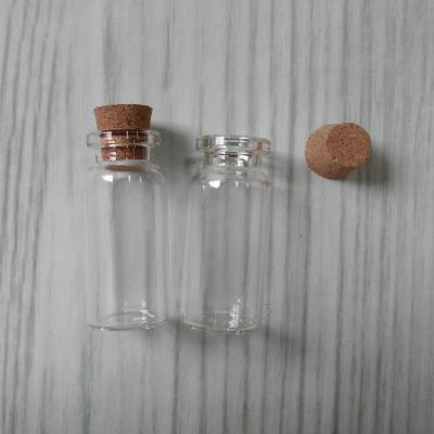 China Gift & Hot Sale 0.5ml 1ml 2ml 3ml 5ml 10ml 50ml 100ml 200ml 250ml Craft Glass Bottle Jar With Cork Lid for sale