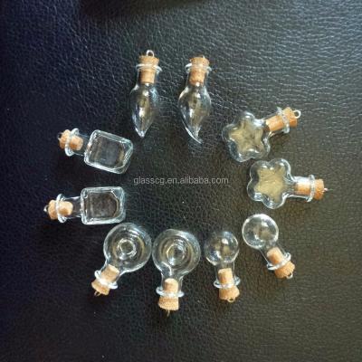 China Mini Glass Bottle Various Shape Gift Bangs Vials Wishing Bottle for sale