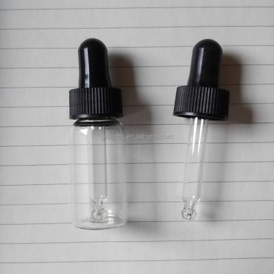 China Hot sale 10ml cosmetic essential oil dropper glass bottle with plastic cap and rubber teat and glass dropper for sale