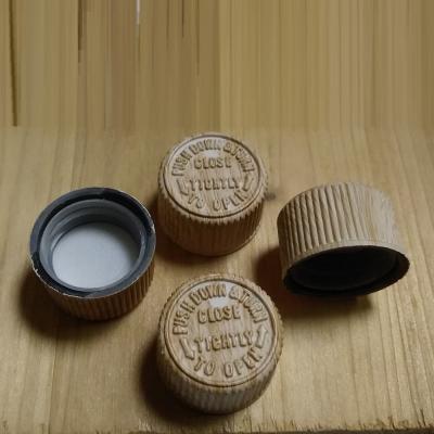 China Hot Sale 20/400 Child Refillable Lid Refillable Lid CR Screw Cap Capsule Wooden Plastic Faux Lid Color for sale