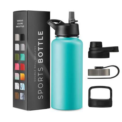 China 1L Sustainable Custom Iron Insulated Water Drinks Bottle Hydro Sport Thermos Logo Double Wall Stainless Steel Vacuum Insulated Flask for sale